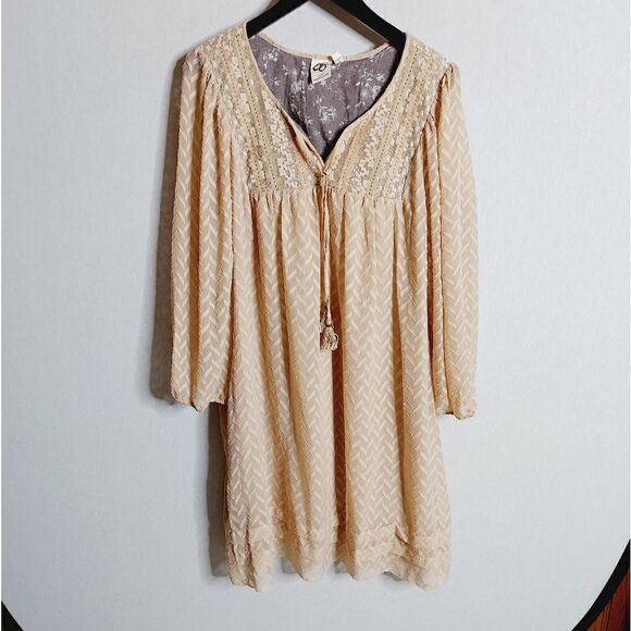 -‎ Anthropologie One September Anwen Peasant Boho long sleeve dress XL - Picture 2 of 15